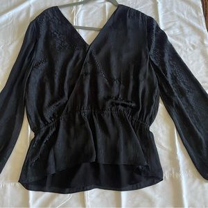 Banana Republic Navy animal print blouse